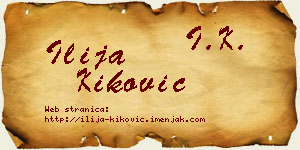 Ilija Kiković vizit kartica